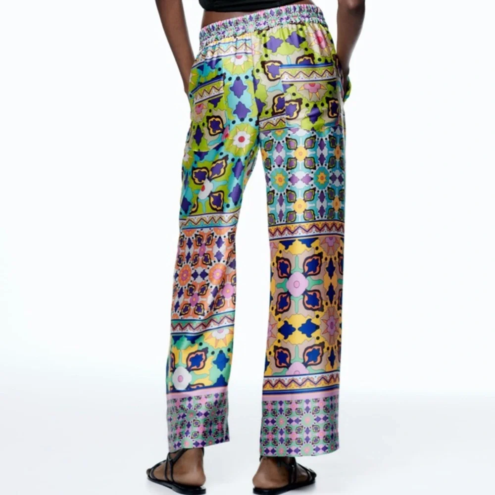 ZARA PRINTED PAJAMA-STYLE PANTS SIZE XS - Picture 3 of 6